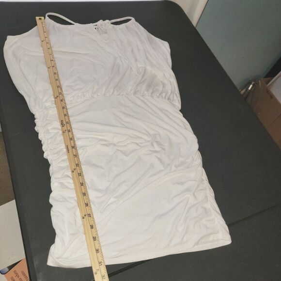 New Victoria's Secret White Ruched Fitted Dress Large - Picture 8 of 9